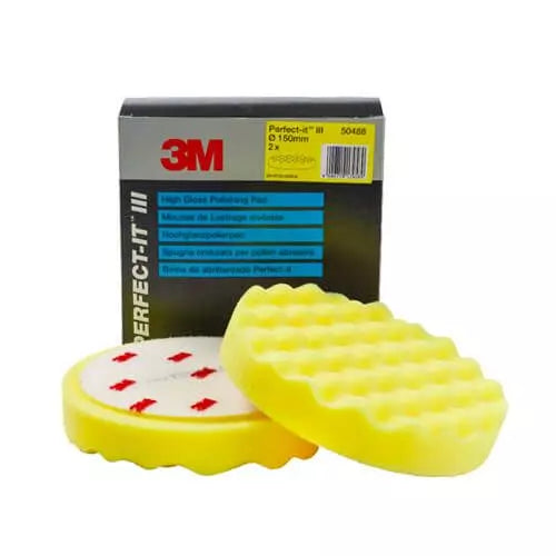 Skip to the beginning of the images gallery 3M PERFECT IT III HIGH GLOSS WAFFLE PAD YELLOW FINE 150MM 2 PIECES - VDGAMA Detail Hub