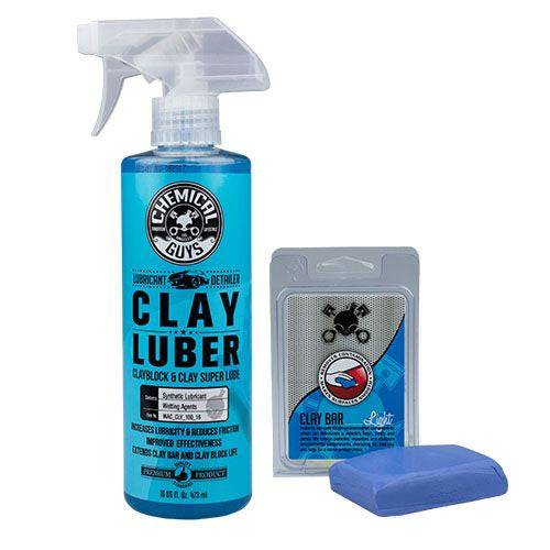 CHEMICAL GUYS CLAY BAR BLUE & LUBER KIT (LIGHT DUTY) (2 ITEMS) - VDGAMA Detail Hub