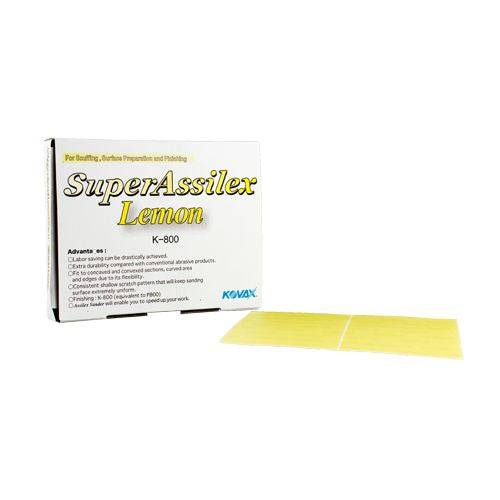 KOVAX SUPER ASSILEX K800 LEMON GREEN SANDPAPER 130 X 170MM SHEETS 25 PACK - VDGAMA Detail Hub